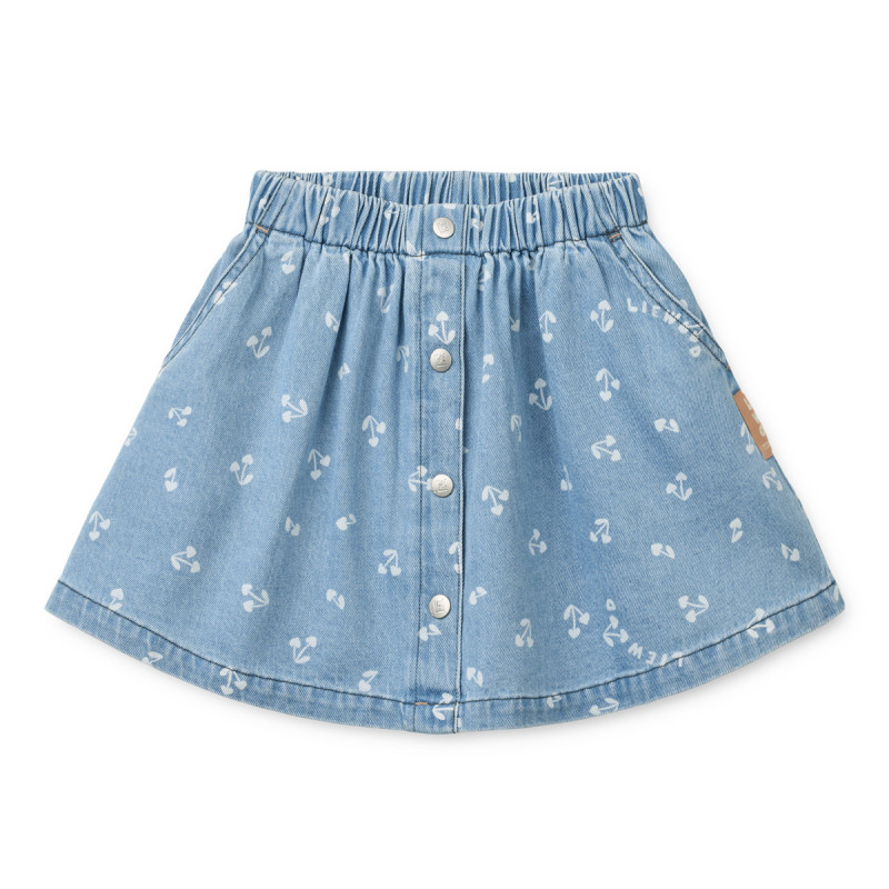 Gonna in denim da bambina LIEWOOD Rio Cherry heart sandy / Denim