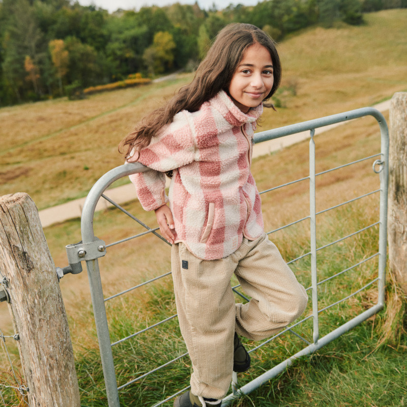 LIEWOOD Giacca in pile per bambini Nolan Mega Check / Rose blush