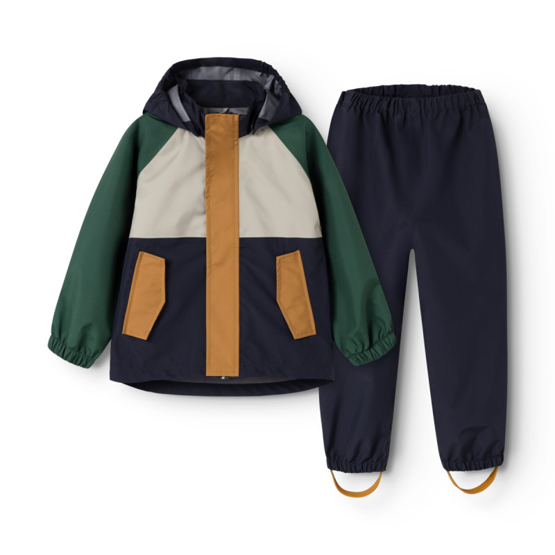 LIEWOOD set impermeabile Pedia – giacca e pantaloni Garden green multi mix