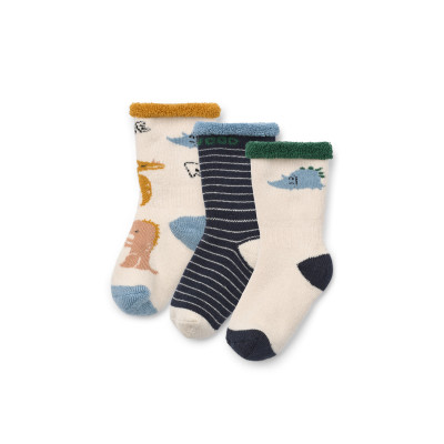 LIEWOOD ELOY Calzini neonato 3 paia Dino multi mix