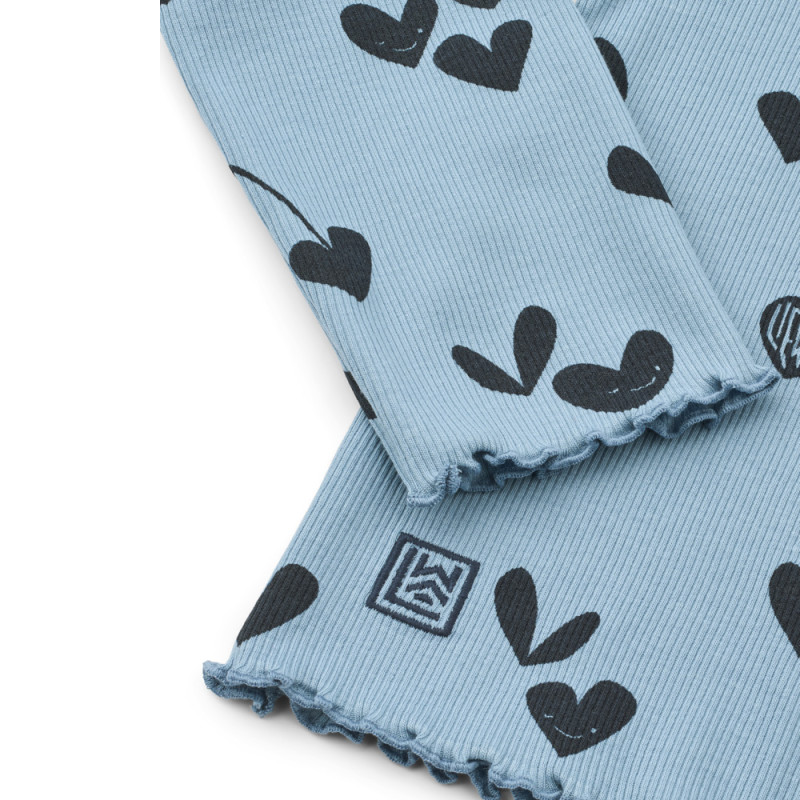 LIEWOOD NIEVE maglia a costine a maniche lunghe Sweethearts / Beach blue