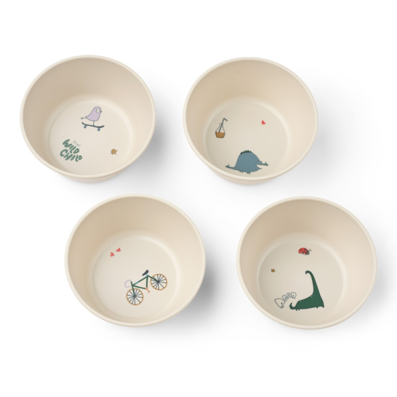 LIEWOOD CEES ciotole per bambini set 4 pz Tamtam / Sandy