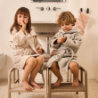 LIEWOOD MINIK Accappatoio in pile per bambini Dove blue