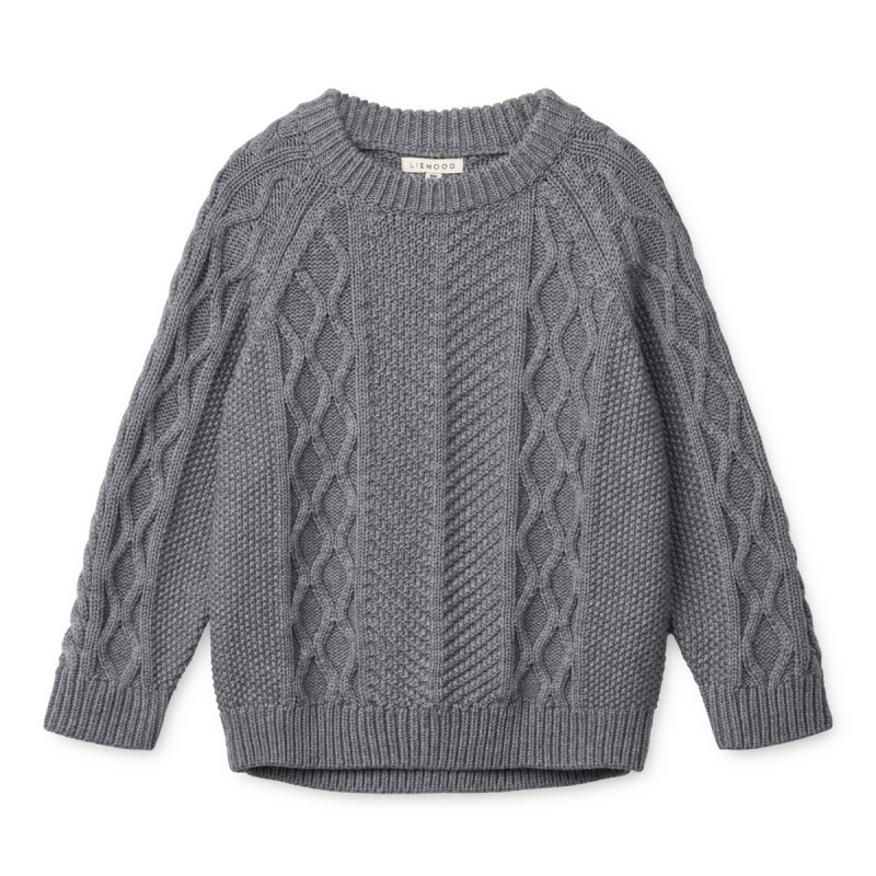 LIEWOOD ARI Maglione in cotone per bambini Grey melange