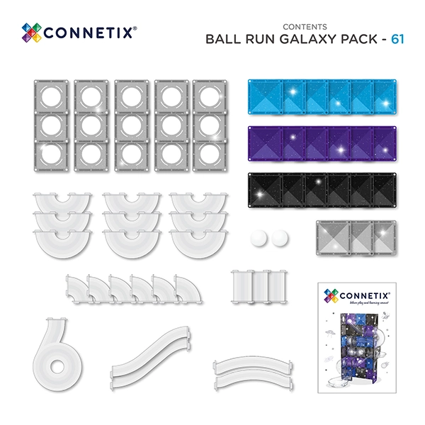 Costruzione magnetica CONNETIX® Ball Run Galaxy Pack 61 pezzi Costruzione magnetica CONNETIX® Ball Run Galaxy Pack 61 pezzi