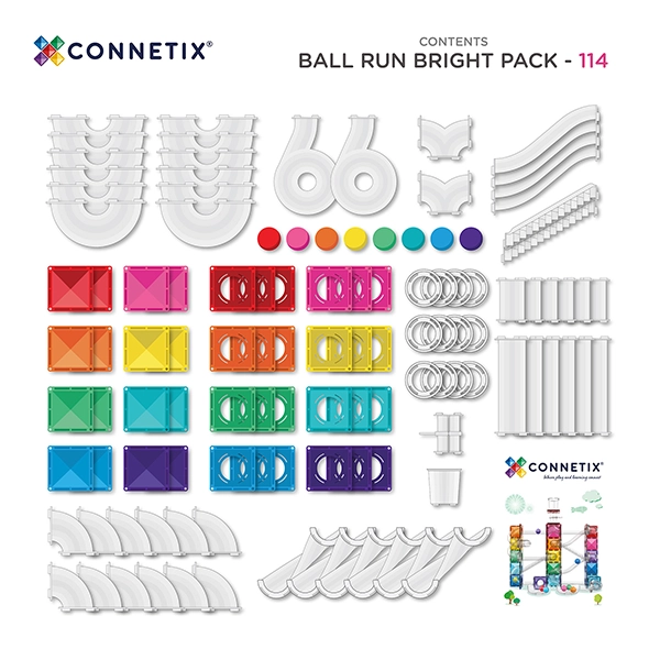 Costruzione magnetica CONNETIX® Ball Run Bright Pack 114 pezzi Costruzione magnetica CONNETIX® Ball Run Bright Pack 114 pezzi