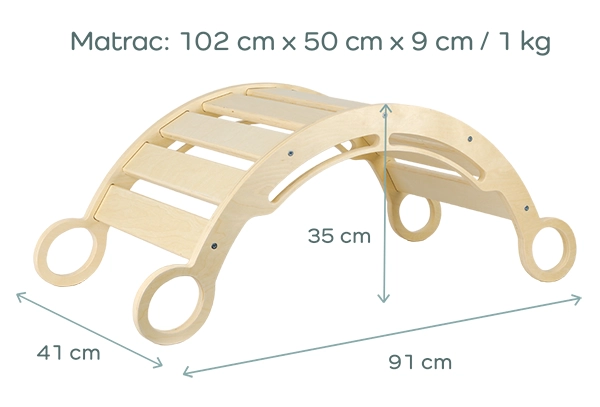 Set da arrampicata Pikler S con altalena montessori - dimensioni