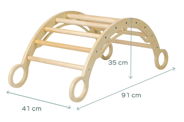 Set da arrampicata Pikler M con arco montessori - dimensioni