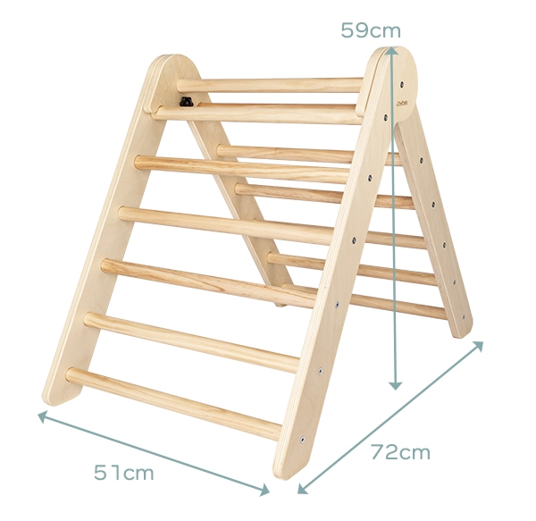 Dimensioni del set da arrampicata Pikler S con arco montessori