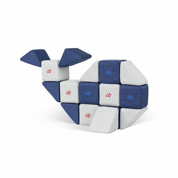 Set magnetico JollyHeap Mini set 24 blocchi a forma di balena