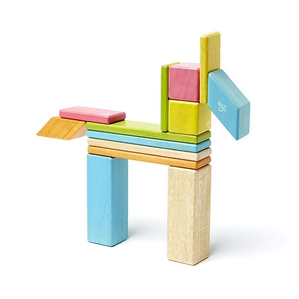 Costruzione magnetica Tegu Tints 14 pezzi a forma di cavallo