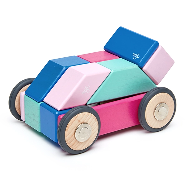 Costruzione magnetica Tegu Blossom 24 pezzi a forma di auto