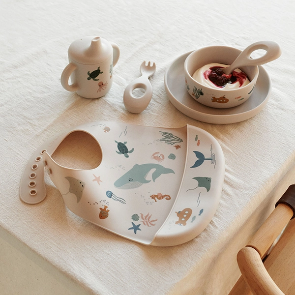 Set pappa in silicone 5 pezzi LIEWOOD Ryle Sea Creature Sandy
