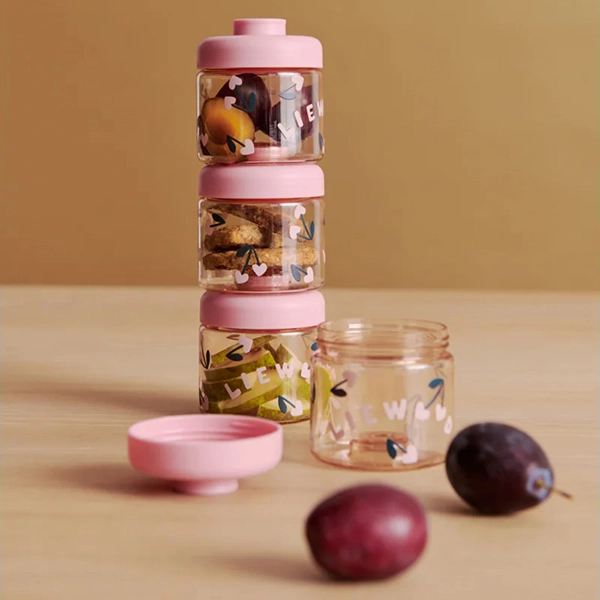 LIEWOOD Dominique contenitori in tritan per pappa 100 ml set da 4 Cherry heart / Rosey