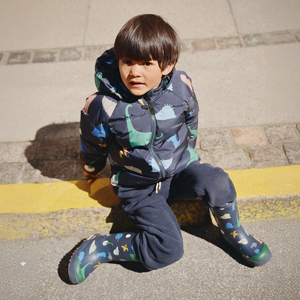 LIEWOOD stivali da pioggia termici per bambini Mason Dino roar / Classic navy