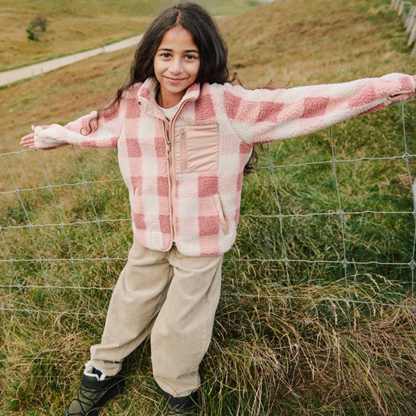 LIEWOOD Giacca in pile per bambini Nolan Mega Check / Rose blush LIEWOOD Giacca in pile per bambini Nolan Mega Check / Rose blush